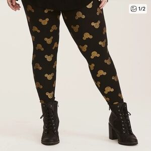 Torrid Black and Gold Jeggings